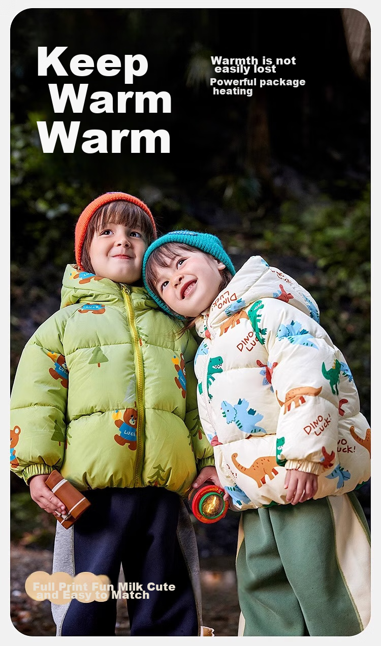 Dudu Kids Boys Thickened Cotton Jacket Baby Winter Coat Children's Cotton-padded Clothes Girls Cotton Coat Toddler Winter Wear Red 90 2
