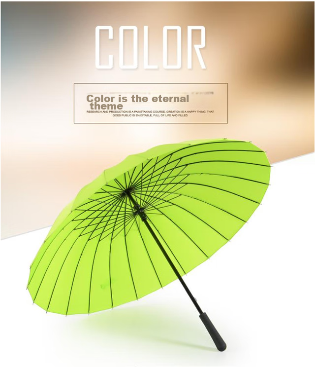 MAYDU Heavy Rain Umbrella, Long Handle, 24 Ribs, Automatic Opening Umbrella, Water-Resistant, Windproof Straight Handle Umbrella M7007, Matcha Gree 10