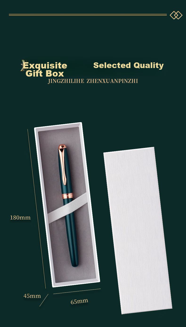HERO Fountain Pen Stationery, Stylish for Men And Women Students, Iridium Gold Fountain Pen, Business Office Personal Ink Pen 850, Black 8