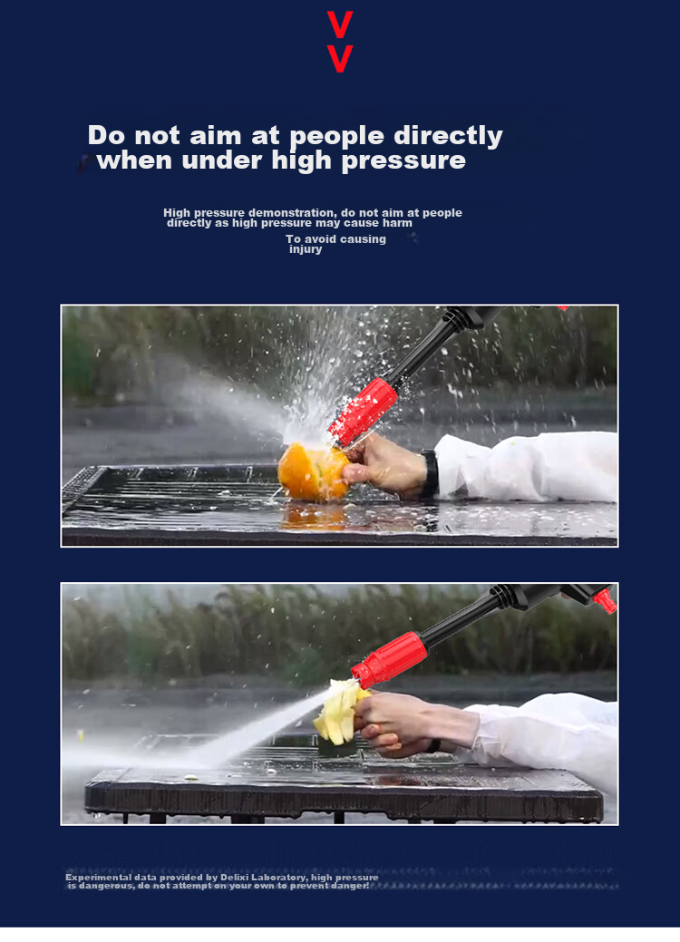 DELIXI High-Pressure Car Washer, Household High-Pressure Water Gun, Rechargeable, High-Power, Wireless Lithium Battery Car Washing Water Gun, 6AH Pressure Boost 11