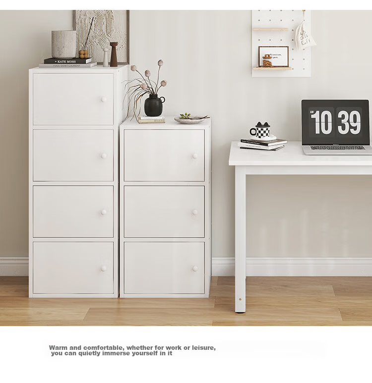 Yameile Floor-Standing Simple Bookshelf with Doors, Bedroom Study Balcony Bay Window Storage Cabinet, Three-Door 20