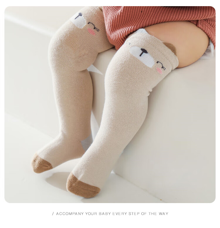 Aibaoshi Baby Socks Spring And Autumn Style, 0-1 Year Old Infant Over-Knee Long Socks, Newborn Socks, Size S, 3 Pairs Pack, Animal Pattern S569 14