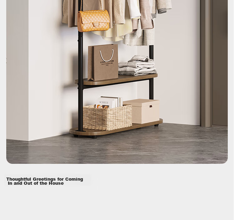 Yicainianhua Coat Rack, Floor-Standing Clothes And Hat Stand, Multifunctional Hanger, Bedroom Storage Rack, Clothes Drying Rack (Miqi) 2383 25