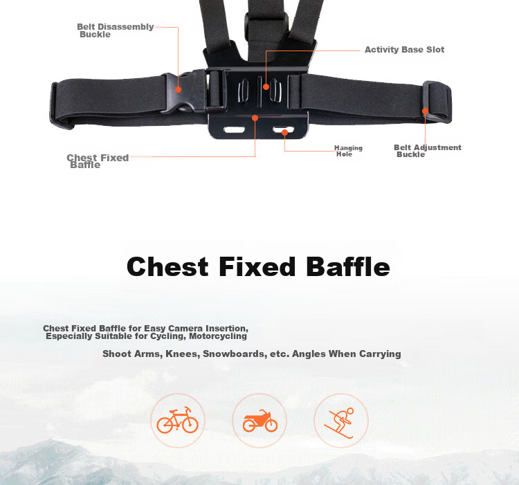 KYOTSU Chest Strap, Compatible with GoPro 13/12/11/10, DJI Pocket 4P/4/3/Action 6/5 Pro And Other Action Cameras, Universal Chest Mount Accessory, Front Fixed Shoulder Strap 5