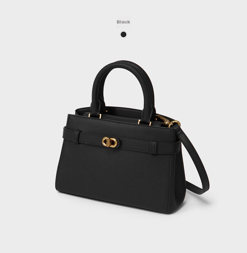 CHARLES&KEITH Women's Handbag with Metal Buckle Strap, Tote Bag, Shoulder Bag, Kelly Bag, Birthday Gift CK2-50160102 12