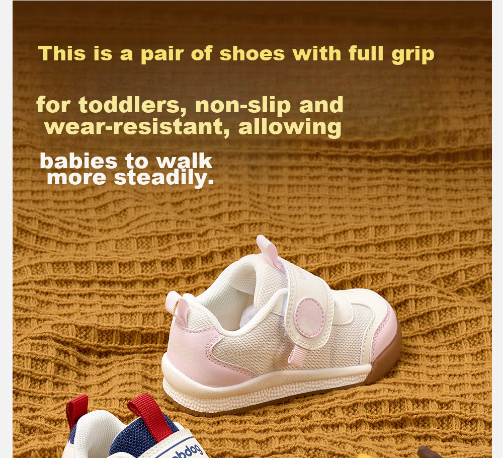 BOBDOG Toddler Shoes, Baby Walking Shoes, Spring Style, Soft Sole, Non-Slip, Anti-Collision, Functional Shoes for Boys And Girls, Pink, Size 23 1