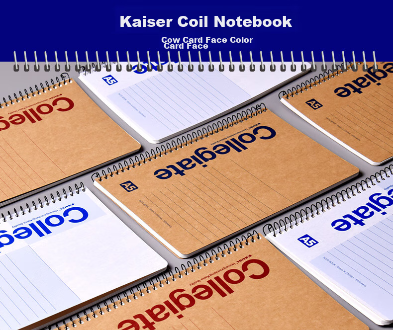 KAISA B5/50 Sheets Spiral Notebook, High-Quality Notebook, Lined Journal, Office Meeting Record Book, Draft Book, Fresh And Simple Diary, 4 Books 1