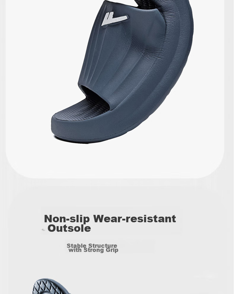 Huili Solid Color Sports Shock-Absorbing Soft Elastic Indoor/outdoor Wear-Resistant Thick-Soled Slippers HL0276 Black Size 43-44 14