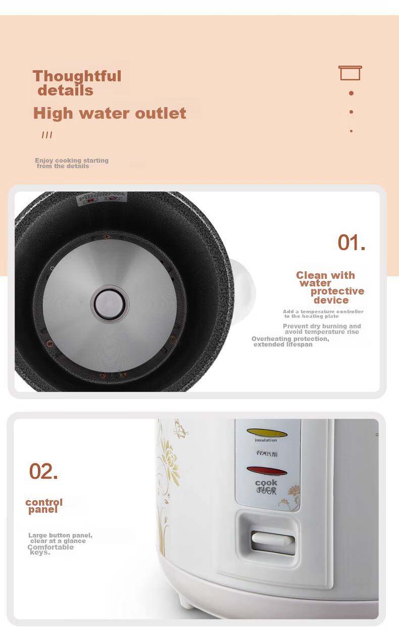 Royalstar Home Rice Cooker for 4-5 People, Traditional Old-Style Electric Rice Cooker with Straight Pot Design, One-Touch Operation, Firewood Rice, Automatic Heat Preservation, Simple to Use for Elderly, Includes Steamer Basket, 5 Liters RZ-50B 15