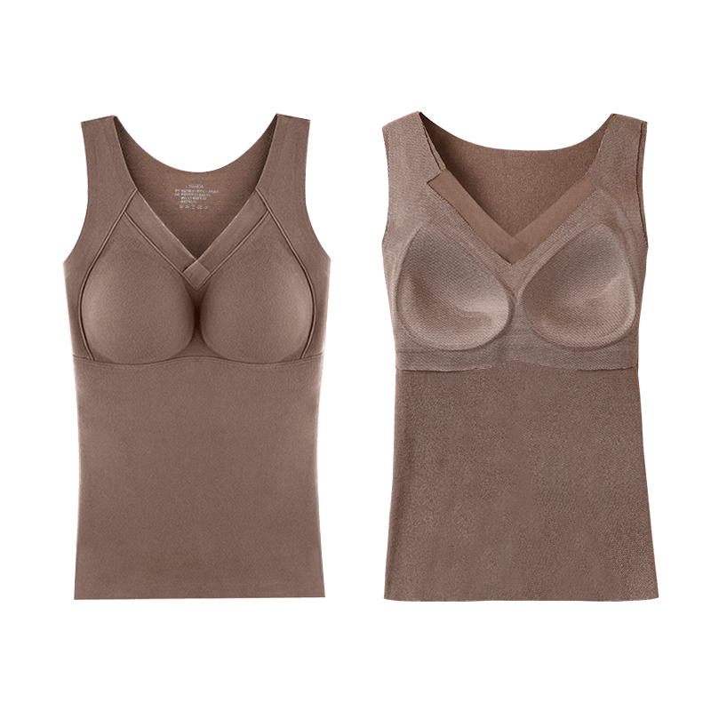 Urban Beauty Women's Graphene Thermal Vest with Built-in Chest Pads, Autumn and Winter Close-fitting Warm Underwear Top