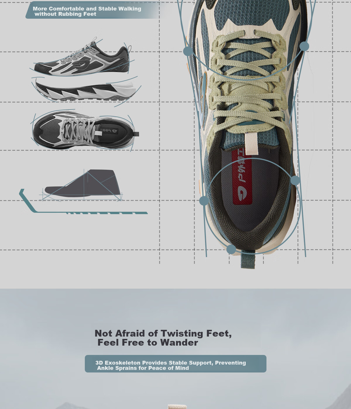 Outdoor Agent Professional Shock-Absorbing Non-Slip Mountain Shoes All-Terrain Durable Hiking Climbing Shoes T60 Green Fairy Tale Size 41 9