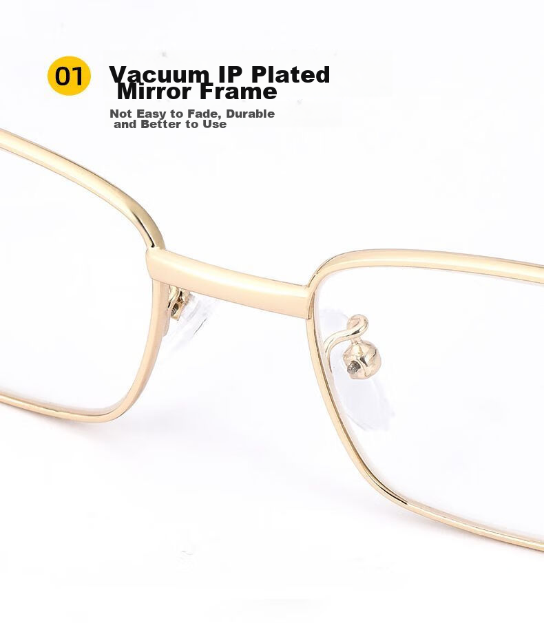 LESCA LUNETIER High-Quality Reading Glasses with Crystal Lenses for Middle-Aged And Elderly Men And Women, High-Definition Eyewear, Gold with Crystal Lens, 150 Degrees 14