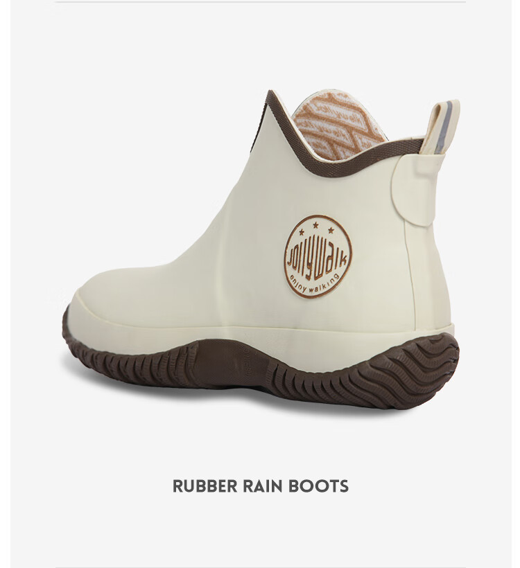 Jolly Walk New Women's Rain Boots, Low-Cut Fashion Waterproof Rain Shoes, Short Rubber Overshoes JW228-1 Orange 39 16