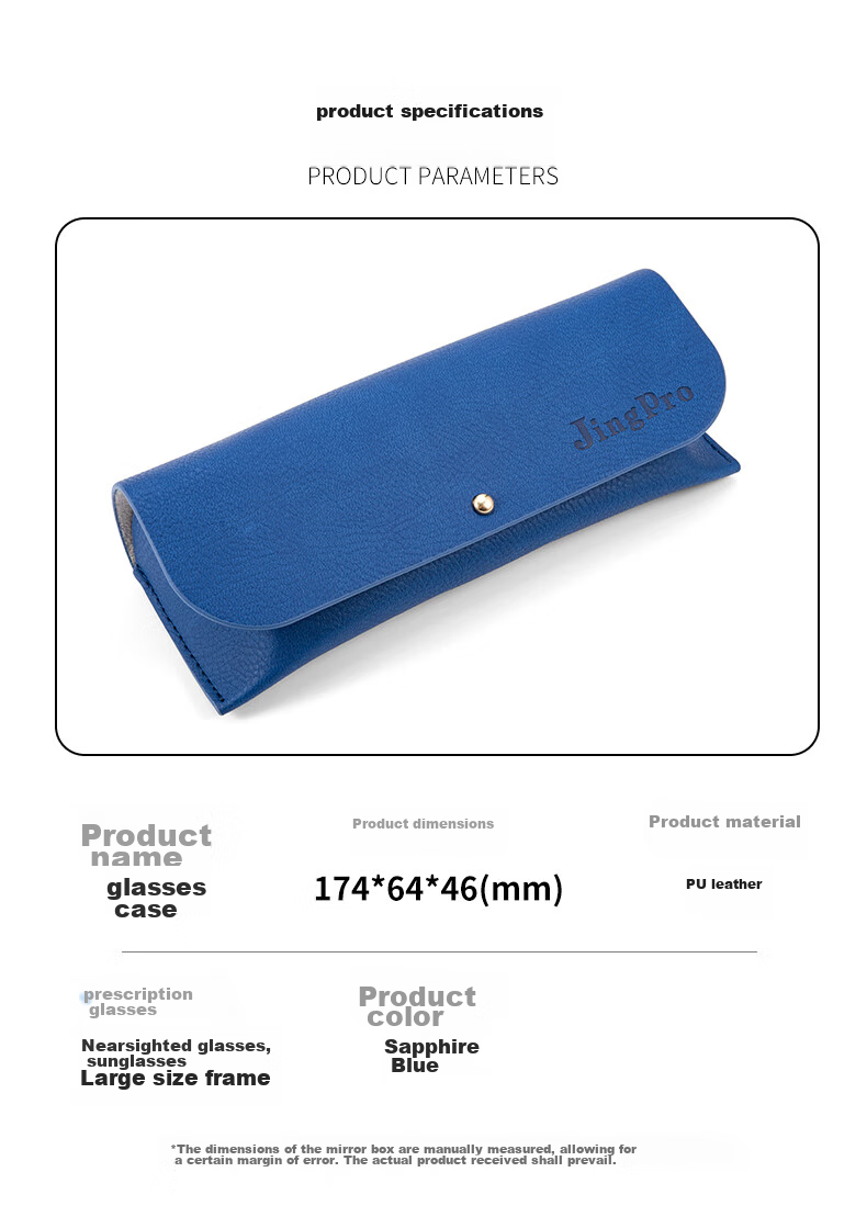 Jingbang Optical Myopia Glasses Case, Portable, Crush-Resistant, Shockproof, Large Capacity Eyeglass Pouch, Protective Storage Box, Eyewear Bag 15