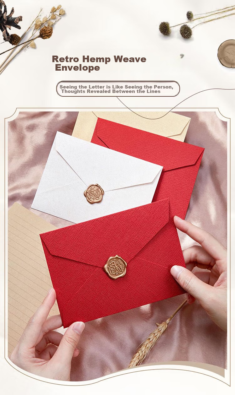 Kingdee Teacher's Day Gift Linen Envelope Letter Paper White Red Yellow Greeting Card Birthday Creative Card Gift Romantic Love Letter Confession Anniversary 1