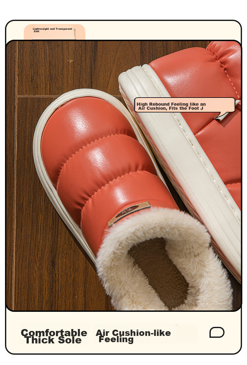 Taxiang Cotton Slippers for Men And Women, Winter Couple's Plush Warm Cotton Shoes, Outdoor Snow Boots, TS001 9