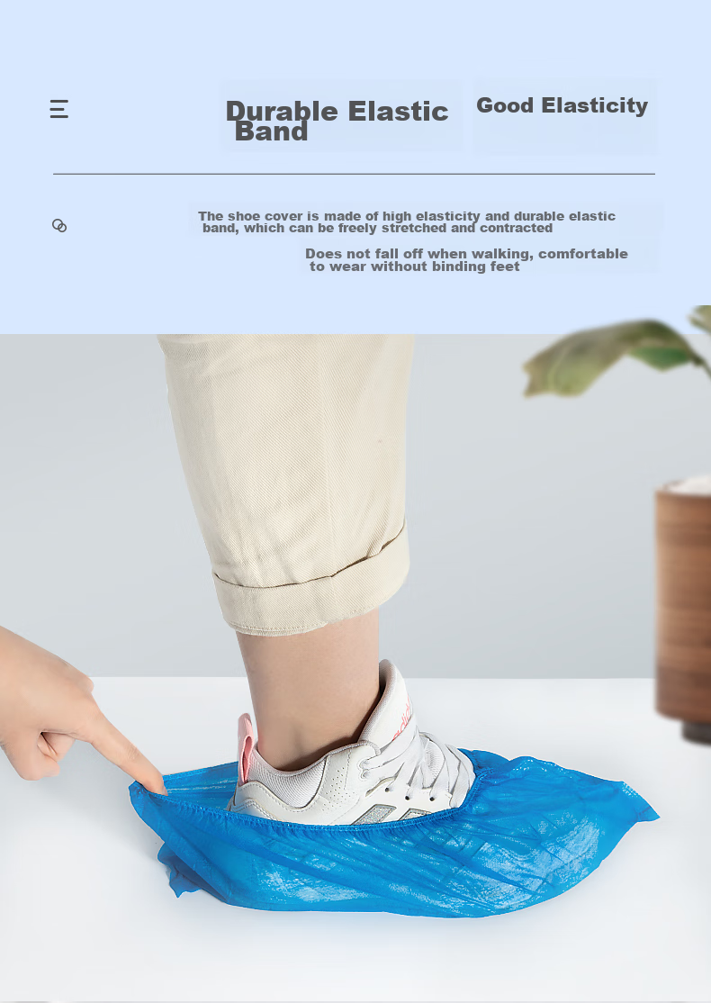 Temeiju Disposable Shoe Covers, Thickened Wear-Resistant Non-Slip Reusable Non-Woven Fabric Foot Covers for Computer Room, Students, Dust-Proof Home Use, 100 Pieces 4