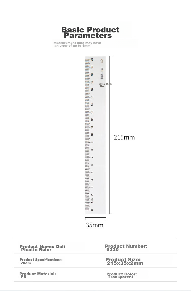 Deli (Deli) 40cm Office Study Universal Ruler, Exam Preparation And College Entrance Exam Blessing Gift, High School Entrance Exam Plastic Straight Ruler, Measuring Tool 2