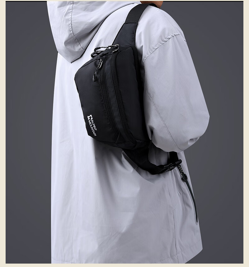 ALPINT MOUNTAIN Elmont Waist Bag Chest Bag Casual Outdoor Crossbody Bag Multifunctional Large Capacity Lightweight Sports Cycling Tactical Bag 17