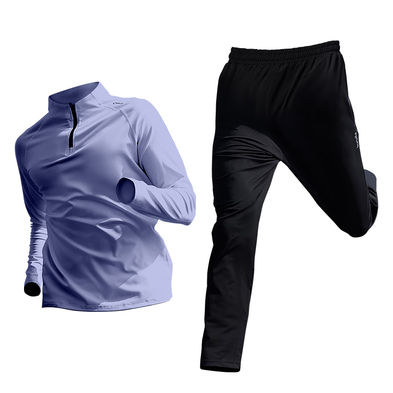 BURUITE Fitness Wear for Men, Running Sportswear Set, Badminton Outfit, Basketball Quick-Dry Clothes, High-Elasticity Training Morning Jogging Clothes, Cycling Apparel