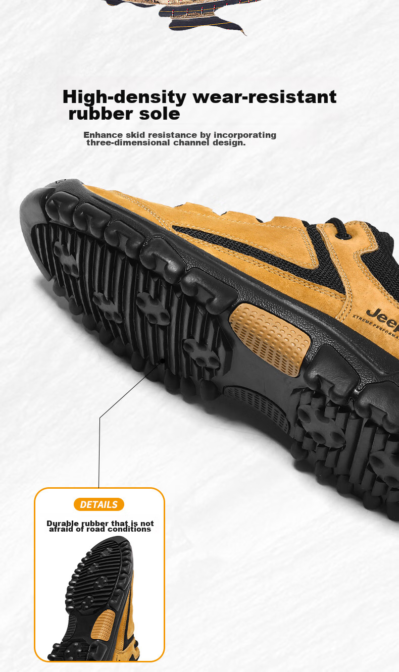 JEEP Hiking Shoes for Men, Outdoor Non-Slip Wear-Resistant Training Shoes, Sports Running Shoes, Men's Off-Road Mountaineering Boots 1260 7