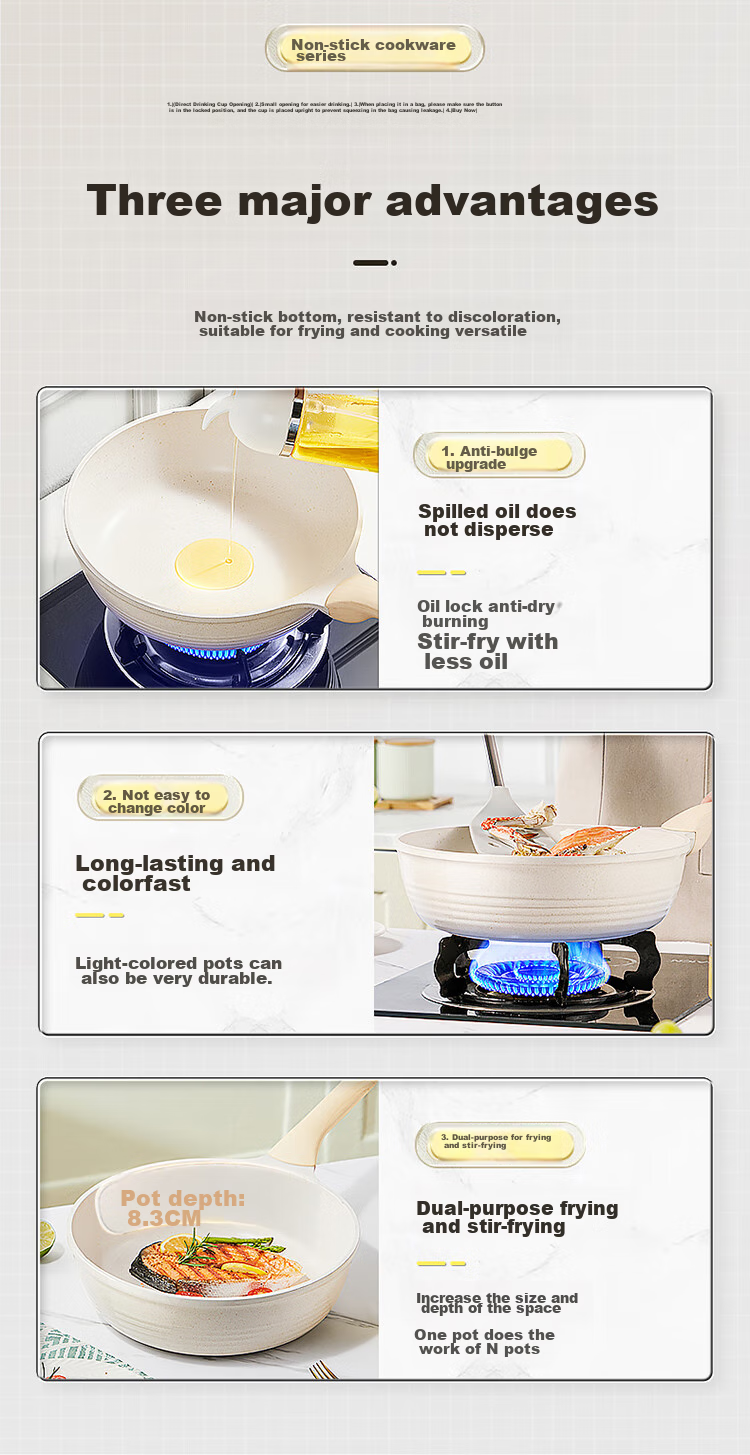 COOKER KING Non-Stick Frying Pan, Clean Pan, Flat Bottom Pan, Deep Oil-Gathering Frying Pan, Steak Pan, Suitable for Natural Gas And Coal Gas, 20cm 4