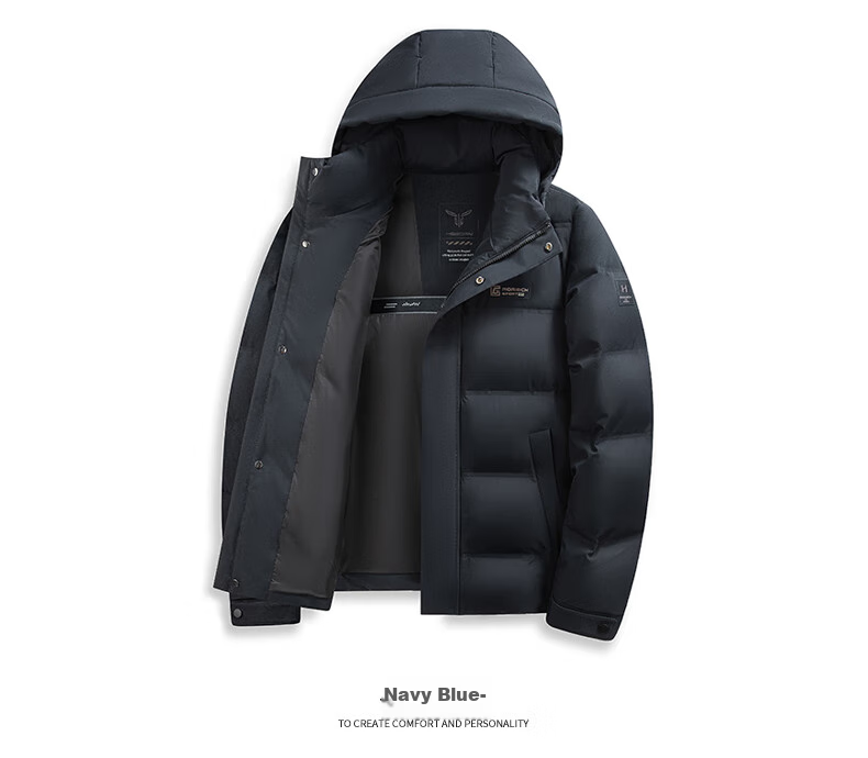 Yalu down Jacket for Men, 2025 Autumn And Winter, Thickened Detachable Hooded Short Style, Business Casual Cold-Proof Winter Coat 14