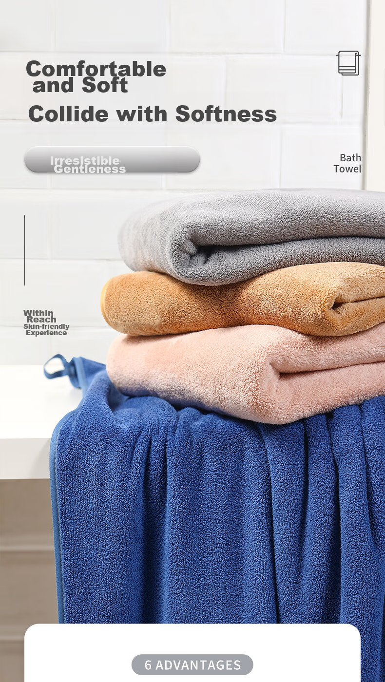 Grace Bath Towel for Women, Summer Absorbent Quick-Drying, Home Use Absorbent for Men, Shower Couple Style Adult Wrap Towel, Gray, 70*140cm 1