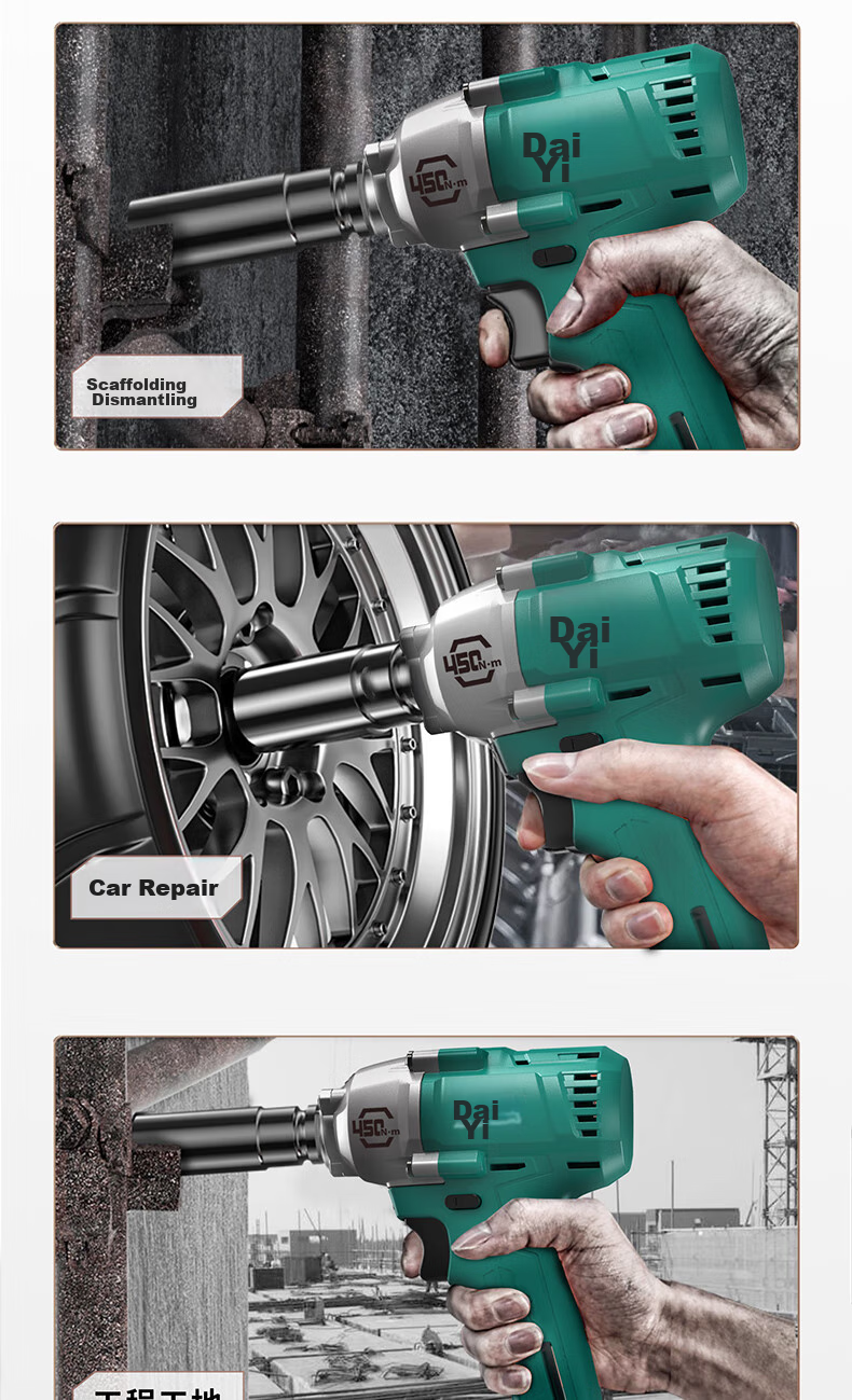 Dayi Electric Wrench 6822G-2, High Torque Electric Wrench, A7 Pneumatic Impact Wrench, Rechargeable Impact Wrench for Auto Repair, Sold by JD 5