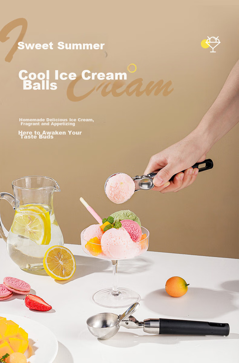 Guangyi 304 Stainless Steel Ice Cream Spoon, Scoop, Ice Cream Spoon, Fruit Baller GY7915 3