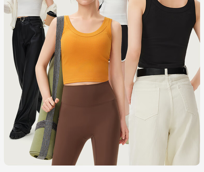 Jianyun Women's Modal Cotton Camisole Sexy Sleeveless Crop Top Summer Outerwear Basic Shirt 4