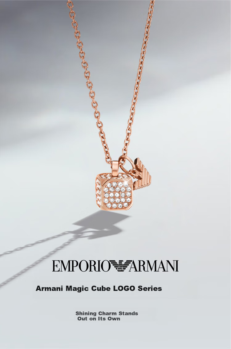 EMPORIO ARMANI Women's Necklace, Magic Cube Logo Series, Birthday Gift for Girlfriend, EGS3084221 1