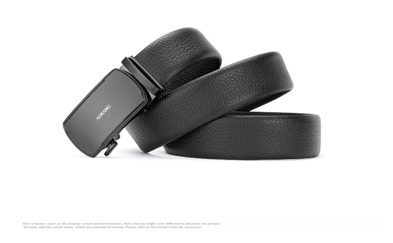 Aokang Men's Belt, Top-Grain Leather Waistband, Business Automatic Buckle Trouser Belt, Birthday Gift for Husband 9