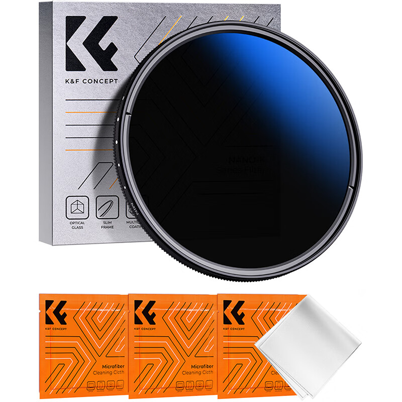 K&F CONCEPT Adjustable ND2-2000 Neutral Density Filter 18-Layer Coating Oil-Resistant Scratch-Resistant Multi-Level ND Camera Filter Landscape Photography Adjustable ND Filter 82mm