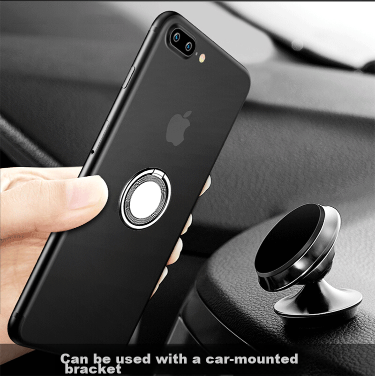 ESCASE Phone Stand Ring Holder Metal Ring Clip Slim Compatible with Huawei IPhone Samsung Xiaomi Honor Apple Phone Magnetic Car Mount Stand 7Plus Jazz Black 10