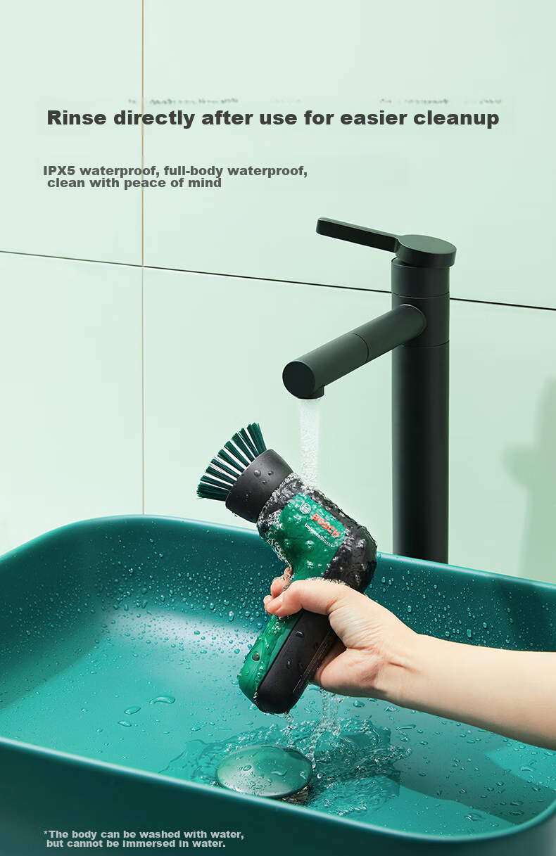 BOSCH Electric Cleaning Brush Waterproof for Glass Tiles Mirror Kitchen Multi-Functional Powerful Cleaning Motor IPX 5 Water Resistant 11