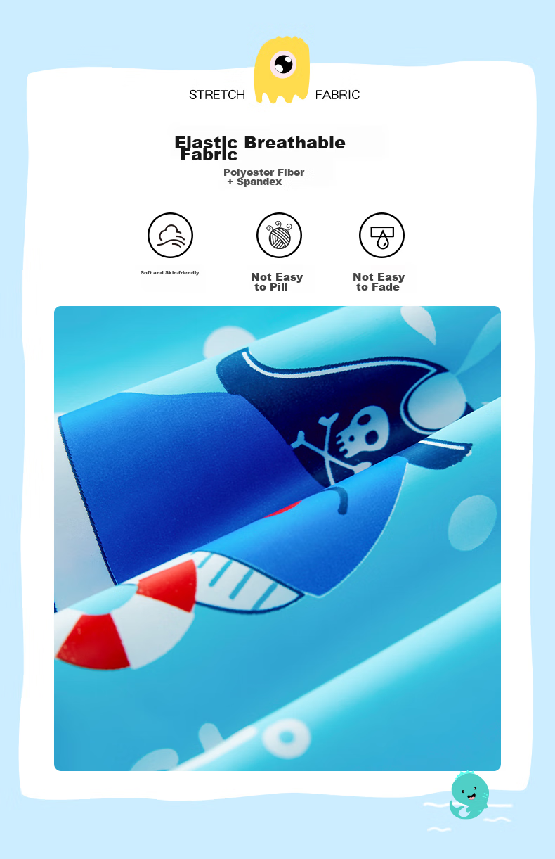 361° Children's Swimming PU Cap, Sports Hat for Boys And Girls, Fashionable Cute Cartoon Design, Waterproof Comfortable Non-Binding Swim Cap, Blue 3