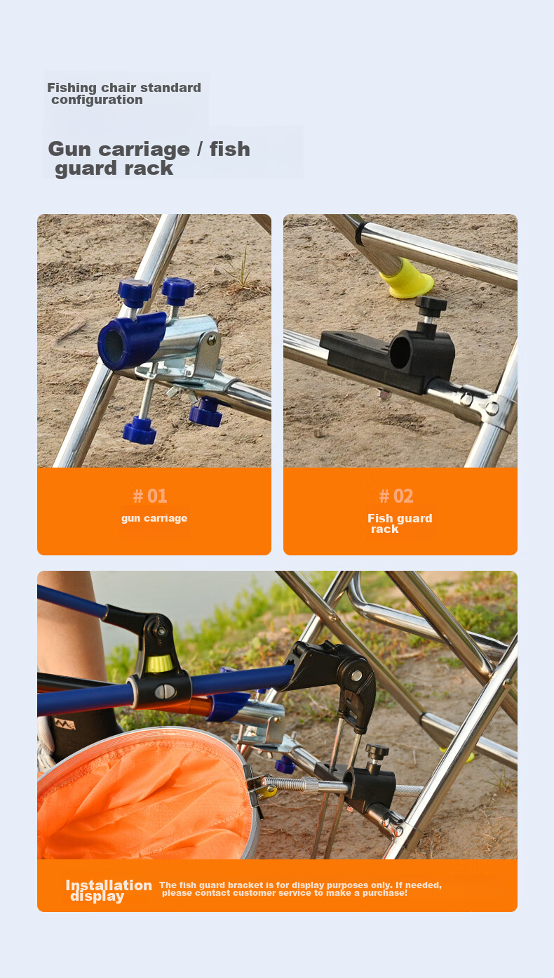 Grsaed Fishing Chair, Outdoor Portable Folding Chair, Stool, Thickened Leisure Chair, Outdoor Fishing Chair with Gun Rest Stand 13