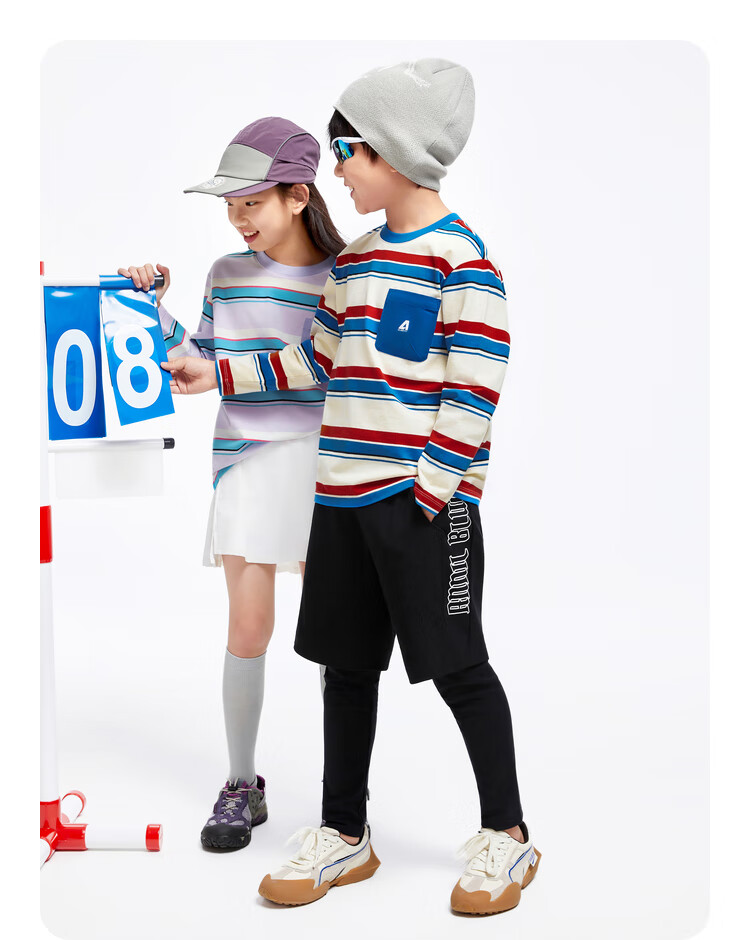 Annil Children's Clothing, Boys And Girls Round Neck Long-Sleeve Knit Sweater, 2024 Fall New Style, Purple, Baitiao, 130 5