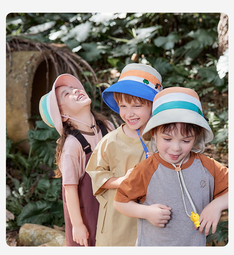 Lemonkid Children's Sun Protection Hat for Boys And Girls, Summer Sun Hat, Fisherman Hat, Shawl Bucket Hat, Grape Milkshake Color, Size 50 29