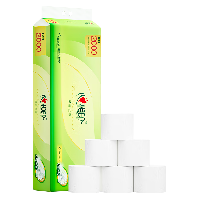 Mind Act Upon Mind Coreless Toilet Paper, 4-Ply, 200g*10 Rolls, Chayusixiang Extra Heavy-Duty Thick Toilet Paper