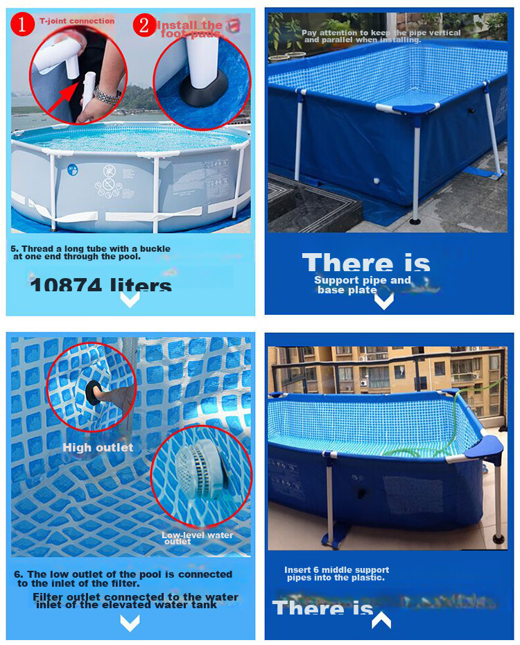 INTEX Raised And Thickened Square Frame Pool Toy, Foldable Family Frame, 28271 18