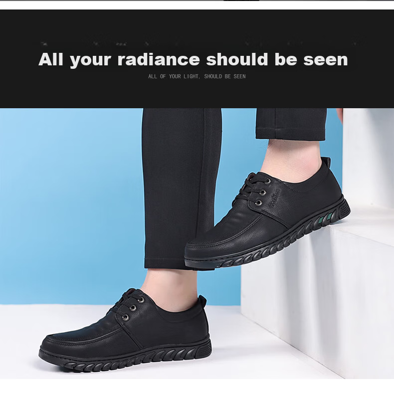 CARTELO Casual Leather Shoes for Men, Soft-Soled Comfortable Driving Shoes, Stylish Business Casual Shoes, 30963 Black, Size 41 4