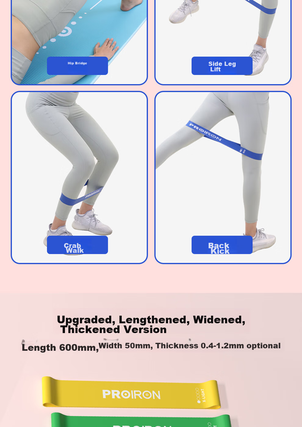 PROIRON Puli'ai Yoga Leg Exercises Resistance Band for Men And Women, Elastic Loop Leg Resistance Band, Blue 30 Pounds 9