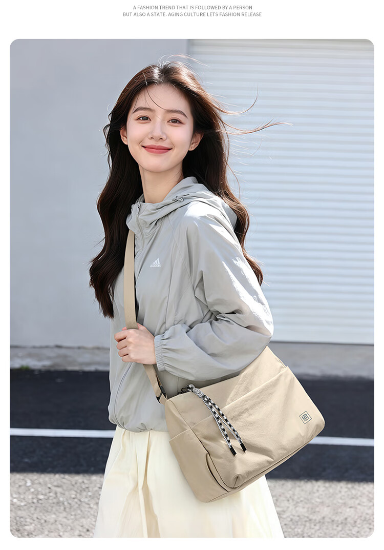 POLO Women's Casual Single Shoulder Crossbody Bag Large Capacity Sports Messenger Bag 12.9-inch iPad Outdoor Phone Bag 23