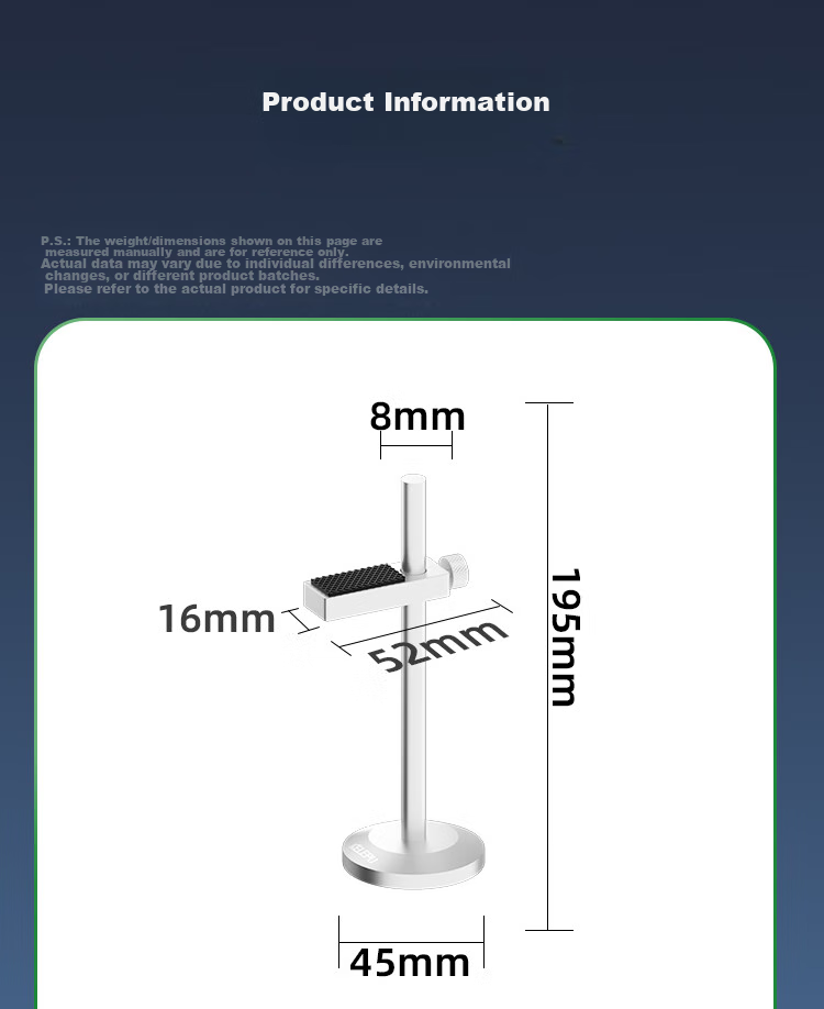KELEPU Graphics Card Support Bracket, Desktop Computer 50/40 Series Independent GPU Support Stand with Jack, All-Aluminum Material with Magnetic Base, Adjustable Height from 1.7-19.5cm, Single Card Black 9