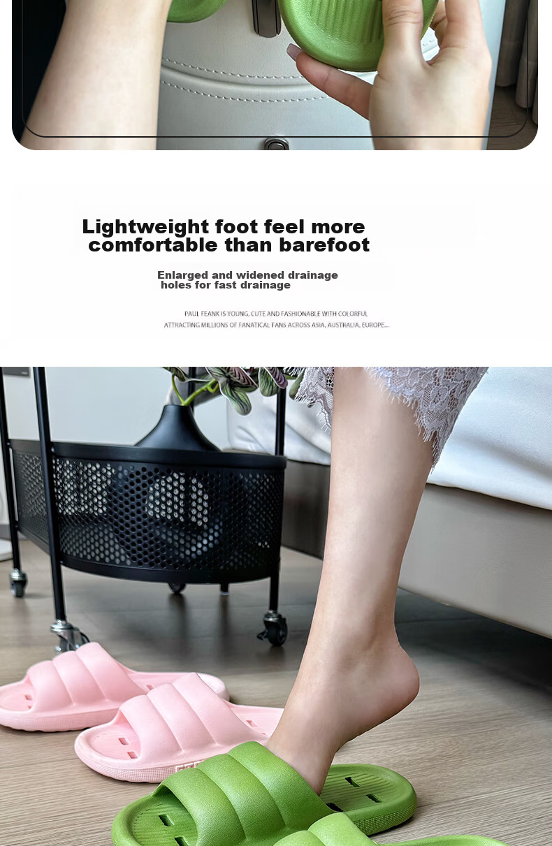 IQGD Slippers for Men And Women, Indoor/outdoor Home Bathroom Clogs, Couple Style, 2402 [Black], Size 36-37 3