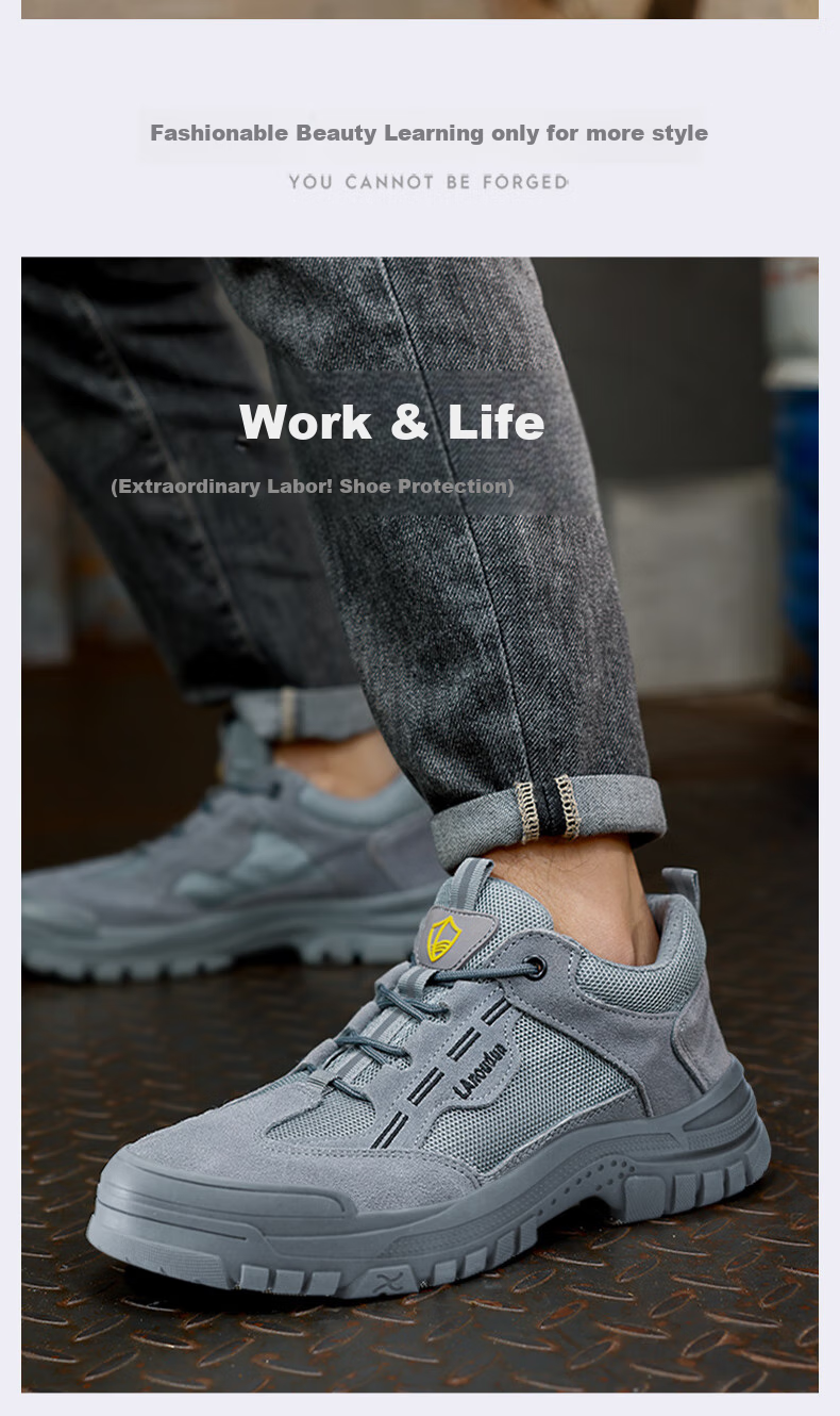 Lanoudun Safety Shoes for Men, Summer Breathable Steel Toe Cap Anti-Puncture Welding Wear-Resistant Non-Slip Work Boots D215 Size 44 11