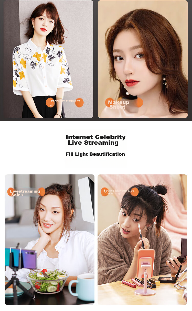 YOUFES YS7 Live Streaming Photography LED Fill Light Ball, Constant Lighting, Soft Light Ball for Shooting, Photography Studio Equipment, Camera Props, Short Video Host Beauty Kit 13