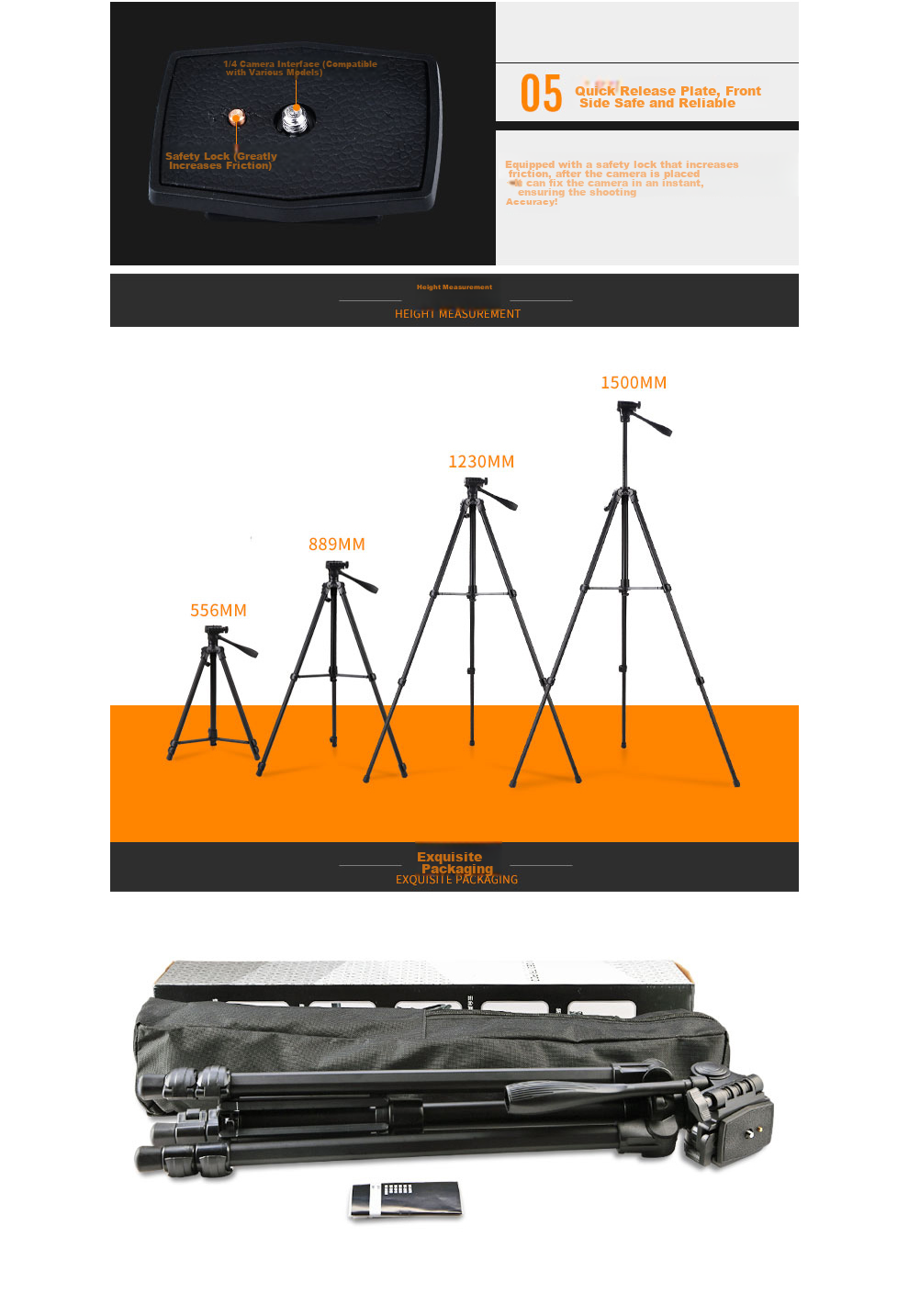 Weifeng WF-3908 Mirrorless And DSLR Camera Portable Tripod, Damping Ball Head Photography And Videography Travel Tripod, Phone Live Streaming Outdoor Projector Night Fishing Light Floor Stand 8